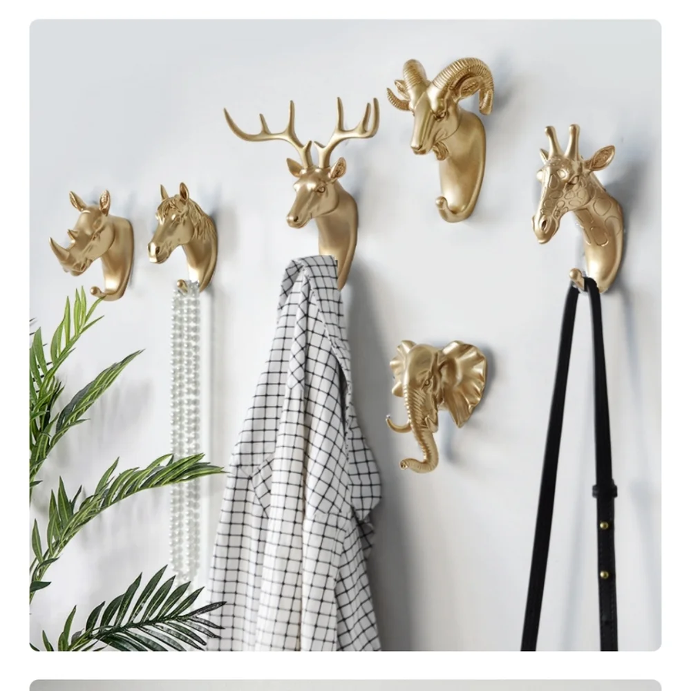 Decorative Golden Horse Head PVC Wall Hook